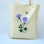 Canvas Tote Bag Purse With Lavender Morning..
