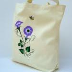 Canvas Tote Bag Purse With Lavender Morning..