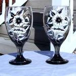 Painted Black Wine Glasses