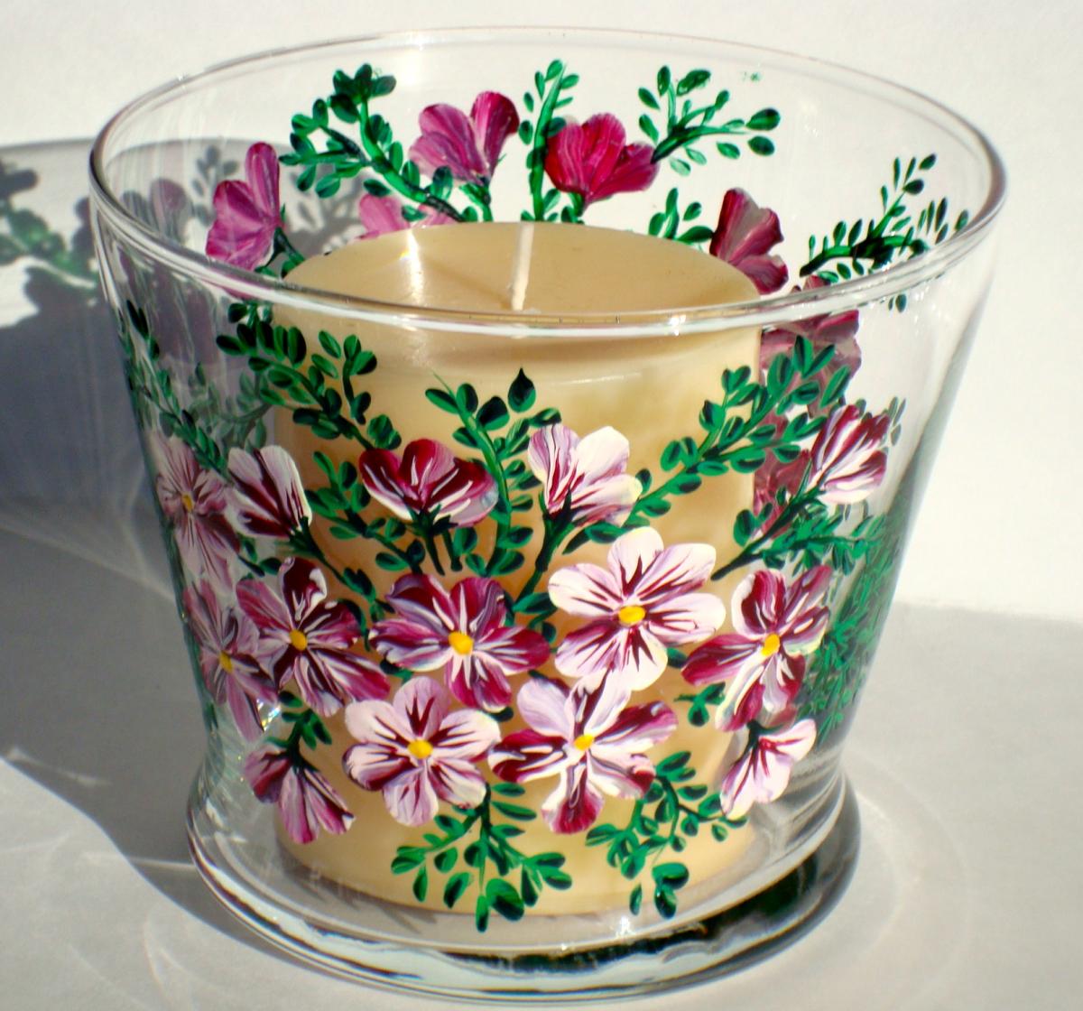 Painted Candle Holder/ Candy Dish