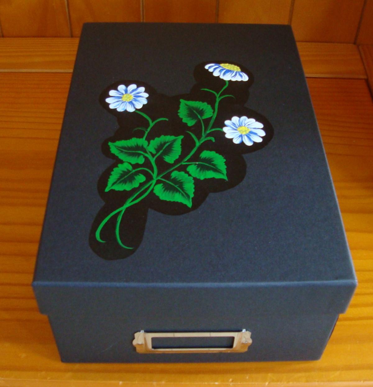 Black Memory Box With Flowers